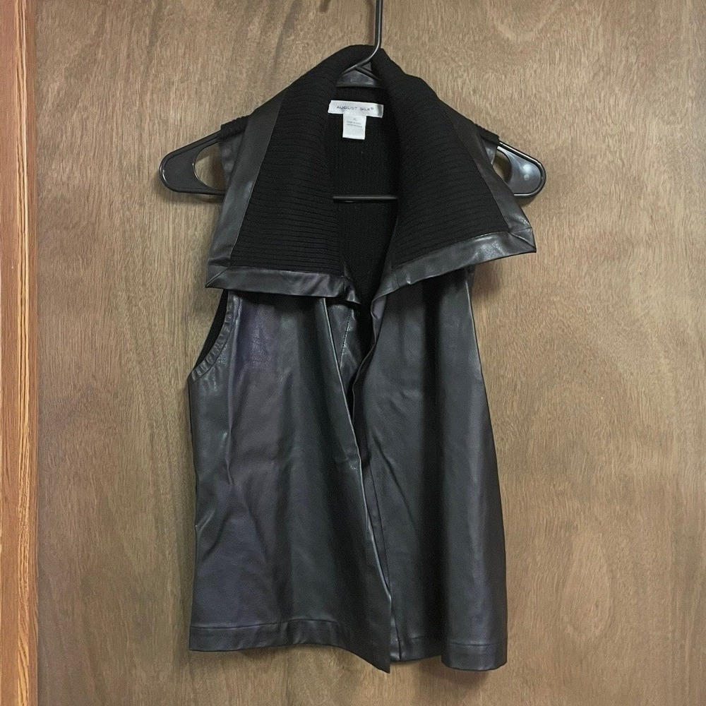 August Silk Faux Leather Vest Extra Large